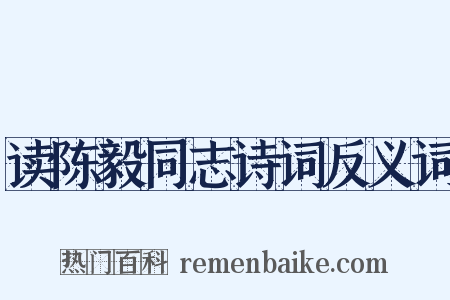 读陈毅同志诗词反义词是什么意思的图片